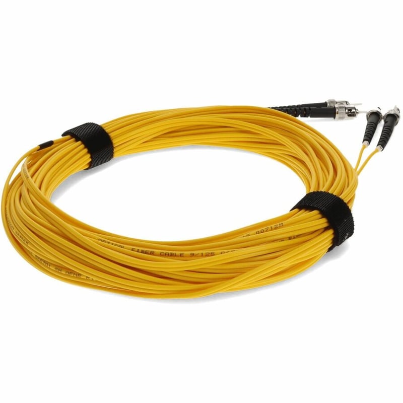 AddOn 18m ST to ST Yellow OS2 Duplex OFNR (Riser-Rated) TAA SMF Fiber Patch Cable - Thumbnail 5