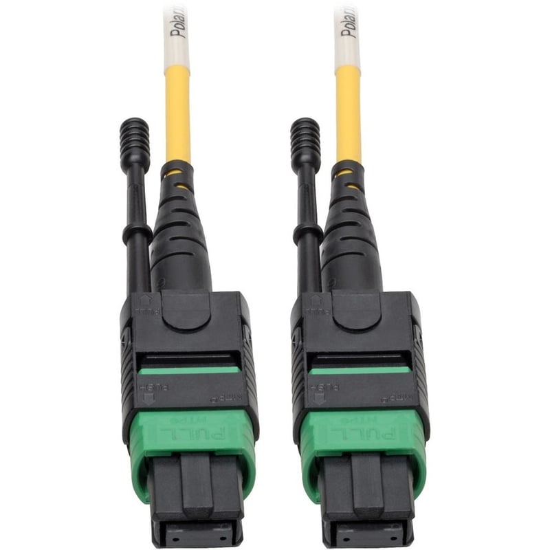 Eaton Tripp Lite Series MTP/MPO (APC) Singlemode Patch Cable (F/F), 12 Fiber, 40/100 GbE, QSFP+ 40GBASE-PLR4, Plenum, Push/Pull Tab, Yellow, 5 m (16 ft.) - Thumbnail 1