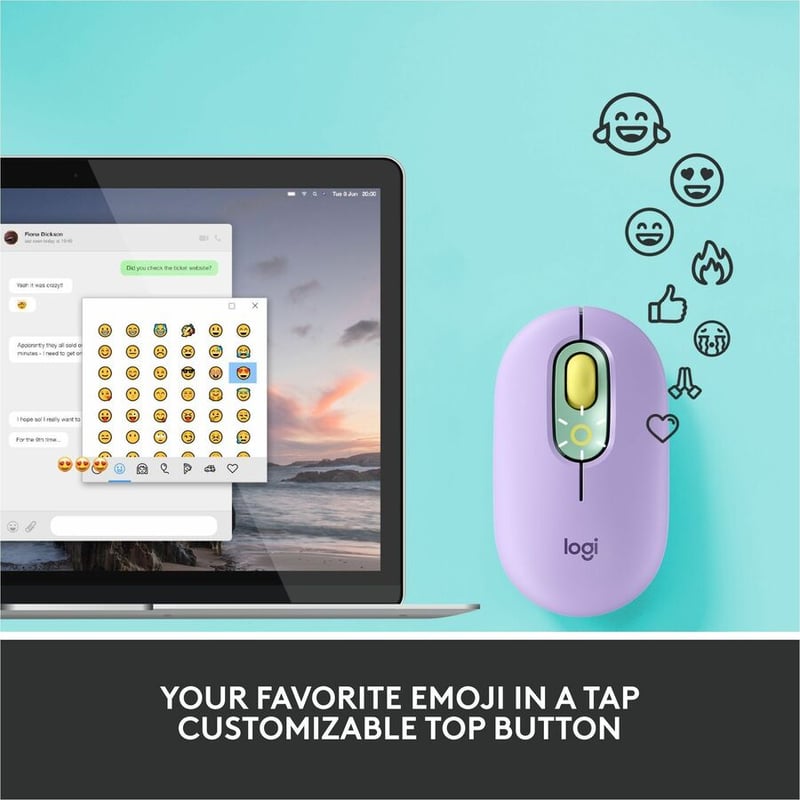 Logitech POP Mouse with emoji - Daydream Mint - Thumbnail 2