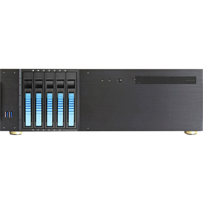 iStarUSA 3U Compact 5x3.5" Bay Hotswap microATX Chassis Black - Thumbnail 1