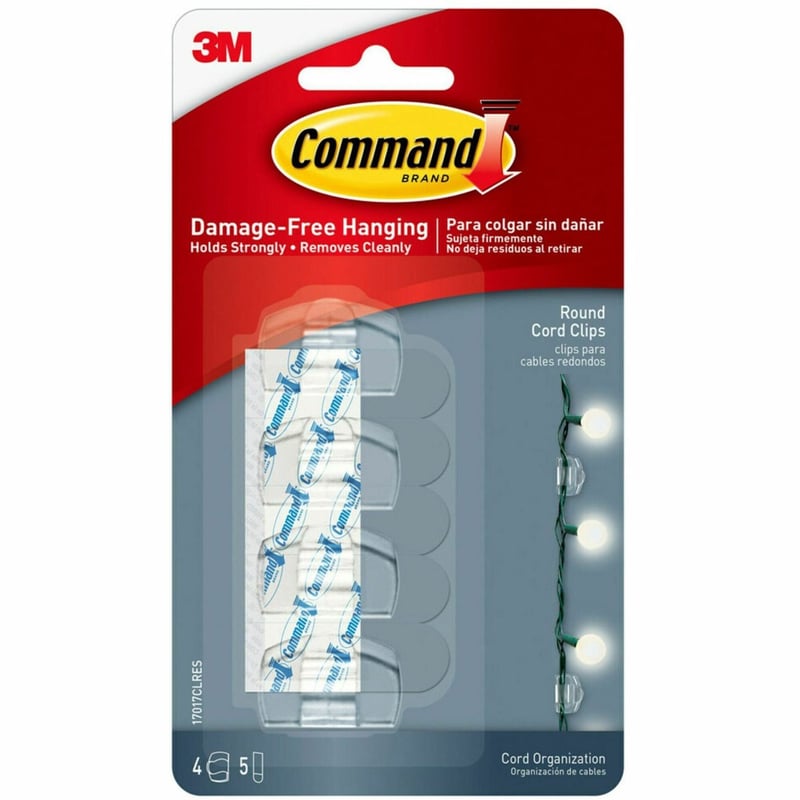 Command Round Cord Clips with Clear Strips - Thumbnail 1