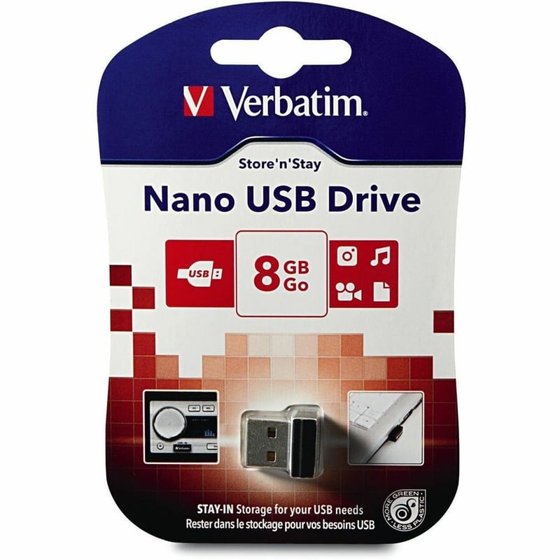 Verbatim 8GB Store 'n' Stay Nano USB Flash Drive - Black - Thumbnail 4