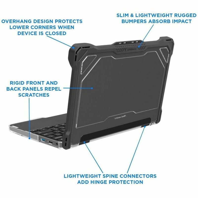 MAXCases, Chromebook Cases, Windows Cases, 14, 14 inches, precision-fit, maximized protection, scratch-resistant, Lenovo 14e Chromebook, Lenovo 14w Windows G2, Black, clear, Custom Color - Thumbnail 3