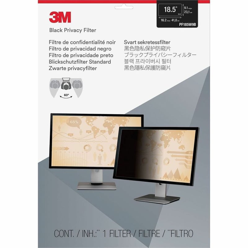 3M Privacy Filter for 18.5in Monitor, 16:9, PF185W9B - Thumbnail 5