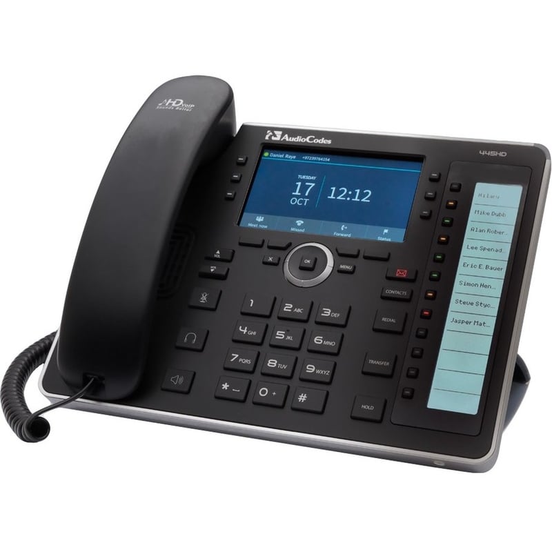 AudioCodes 445HD IP Phone - Corded - Corded - Bluetooth, Wi-Fi - Thumbnail 1