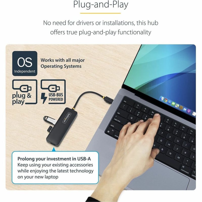4-PORT USB-C HUB USB BUS POWERED - Thumbnail 4