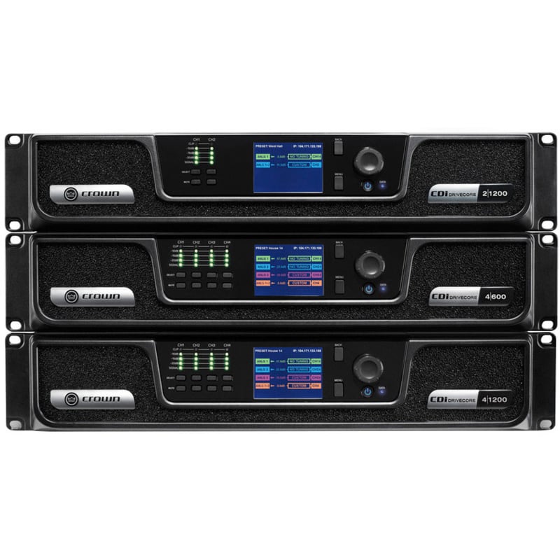 Crown CDi DriveCore 4|1200 Amplifier - 4800 W RMS - 4 Channel - Black - Thumbnail 2