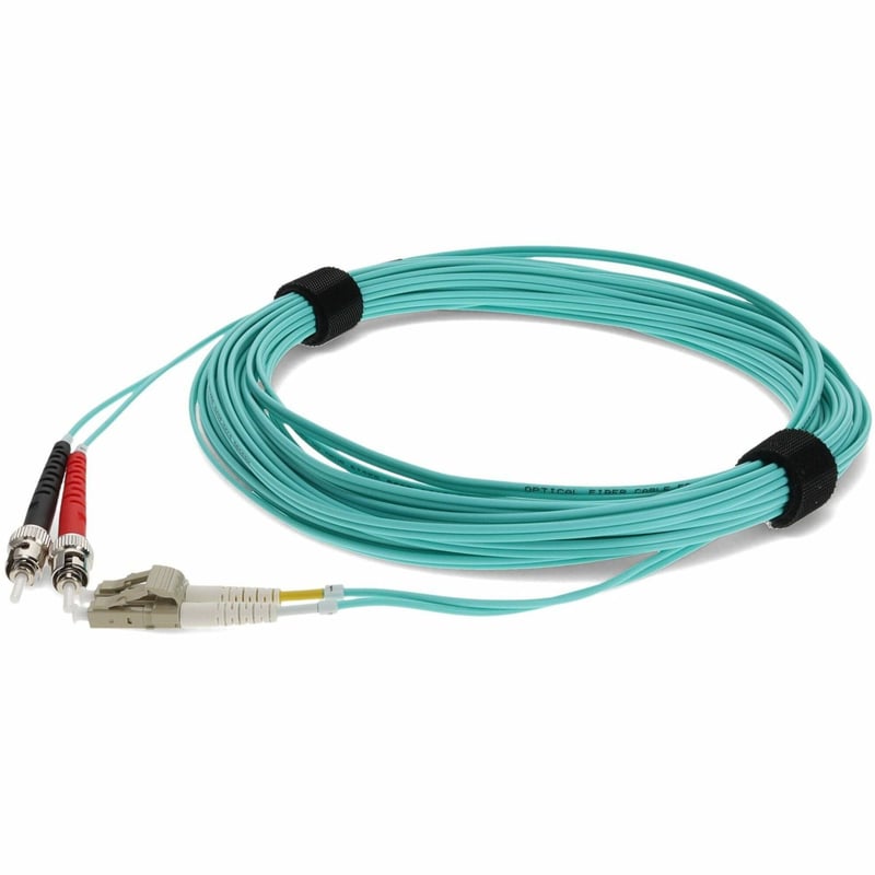 AddOn 2m LC (Male) to ST (Male) Aqua OM3 Duplex Fiber OFNR (Riser-Rated) Patch Cable - Thumbnail 1