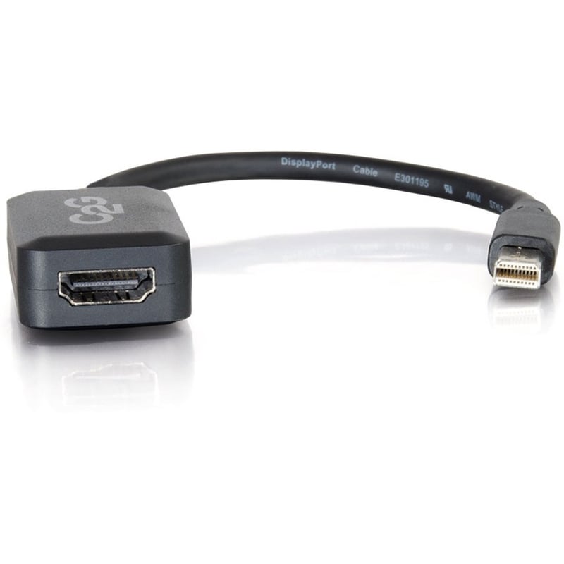 C2G 8in Mini DisplayPort Male to HDMI Female Adapter Converter - Black - Thumbnail 2