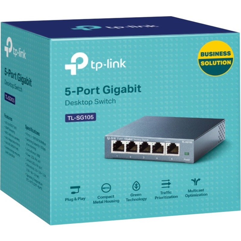 TP-LINK TL-SG105 - 5 Port Gigabit Unmanaged Ethernet Network Switch - Thumbnail 3