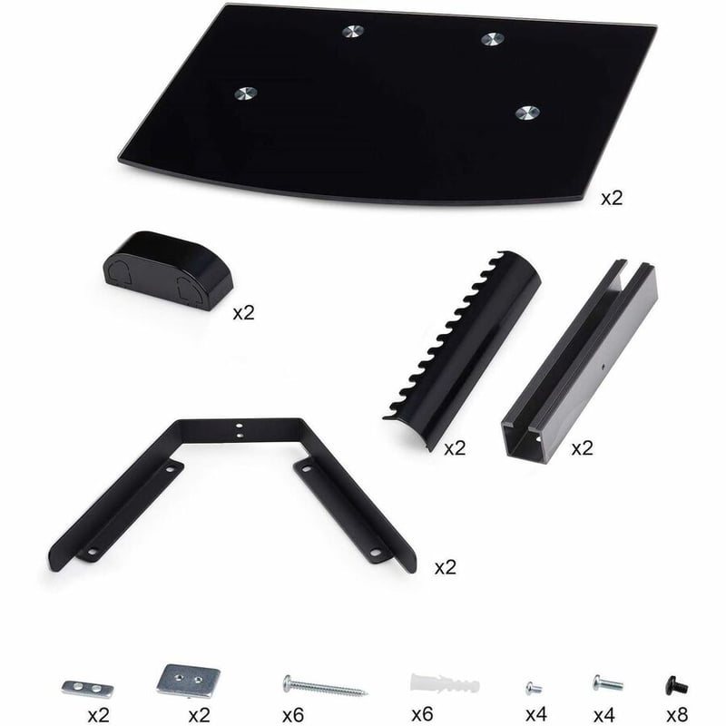 DUAL FLOATING WALL-MOUNTED AV SHELVES FOR UNDER TV - Thumbnail 3