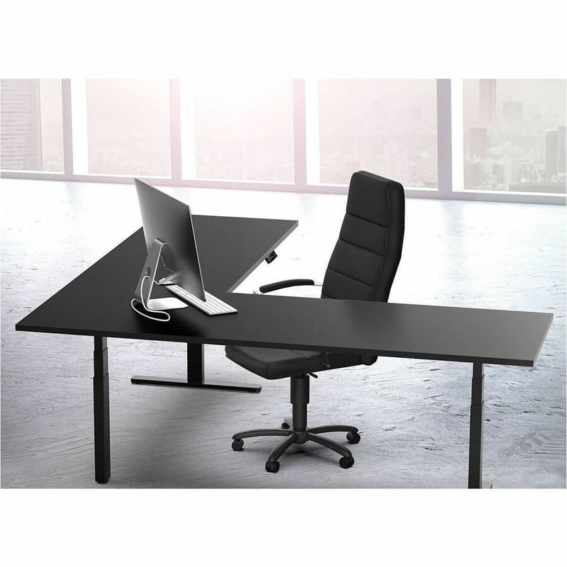 WORKSTREAM BY MONOPRICE TRIPLE MOTOR HEIGHT ADJUSTABLE SIT-STAND CORNER DESK FRA - Thumbnail 5