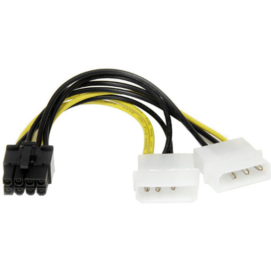 StarTech.com 6in LP4 to 8 Pin PCI Express Video Card Power Cable Adapter - 8 pin internal power (M) - 4 pin ATX12V (M) - 15.2 cm - Thumbnail 2