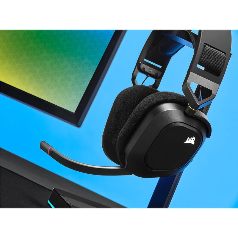 Corsair HS80 RGB WIRELESS Premium Gaming Headset with Spatial Audio - Carbon