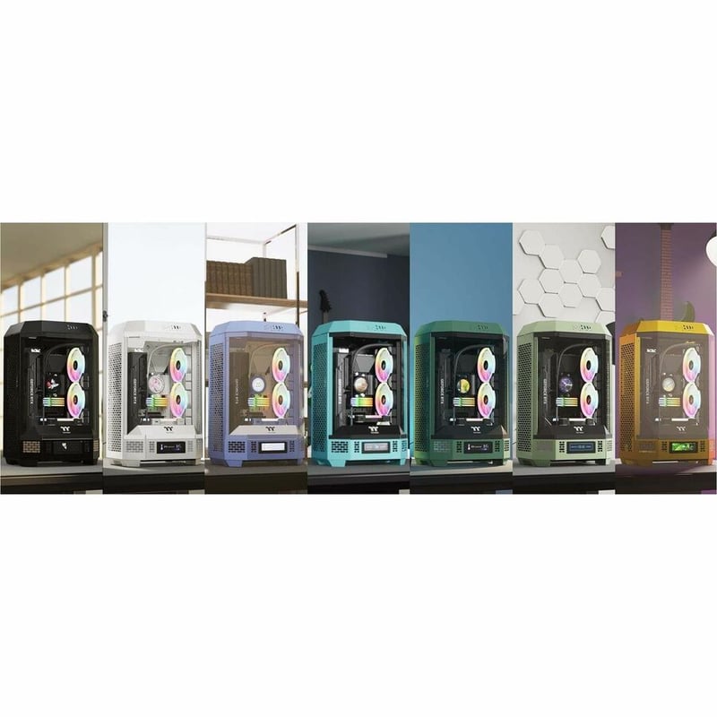 Thermaltake The Tower 300 Racing Green Micro Tower Chassis - Thumbnail 4