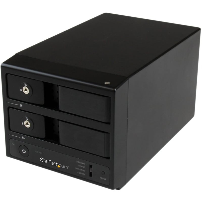 StarTech.com USB 3.0 / eSATA Dual-Bay Trayless 3.5" SATA III Hard Drive Enclosure with UASP - 2-Bay SATA 6 Gbps Hot-Swap HDD Enclosure - Thumbnail 1