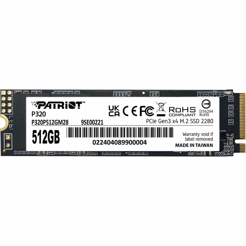 PATRIOT P320 512GB M.2 2280 PCIE GEN3 X4 SSD - Thumbnail 1