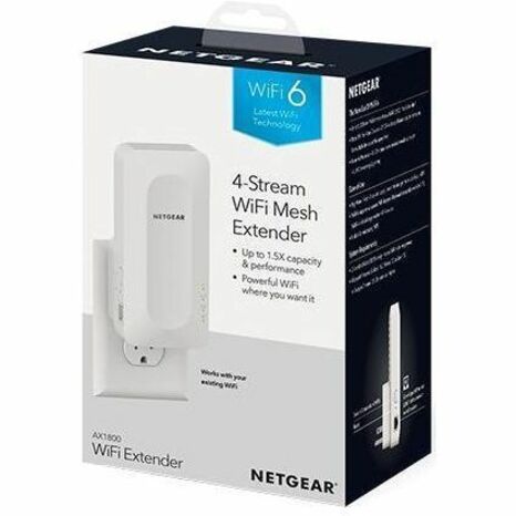 Netgear EAX14 Dual Band IEEE 802.11 a/b/g/n/ac/ax/k/i 1.80 Gbit/s Wireless Range Extender - Indoor - Thumbnail 2
