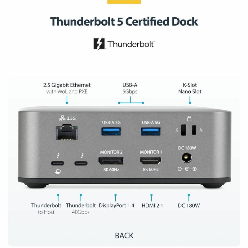 THUNDERBOLT 5 DOCKING STATION - TRIPLE MONITOR 140W LAPTOP CHARGE