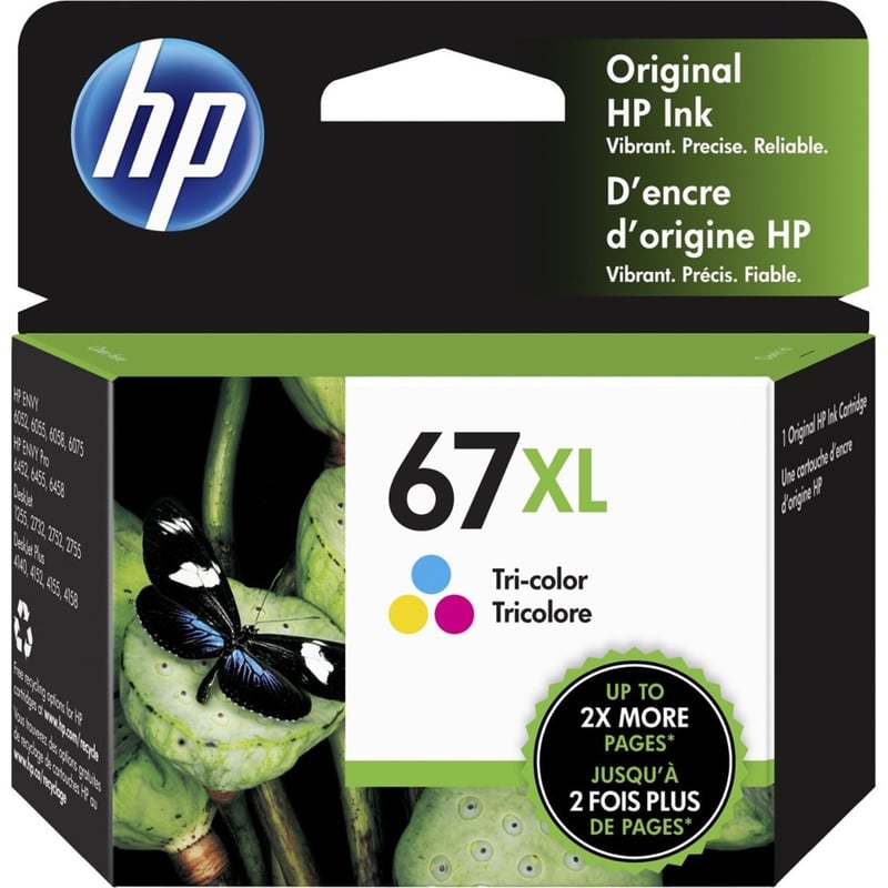 HP 67XL Original High Yield Inkjet Ink Cartridge - Tri-color - 1 Pack - Thumbnail 1