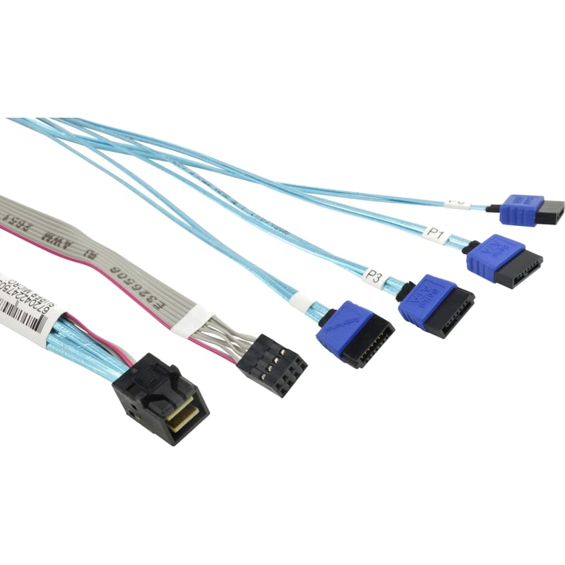 Supermicro MiniSAS HD to 4 SATA 60/60/60/60cm with Sideband Cable - Thumbnail 2