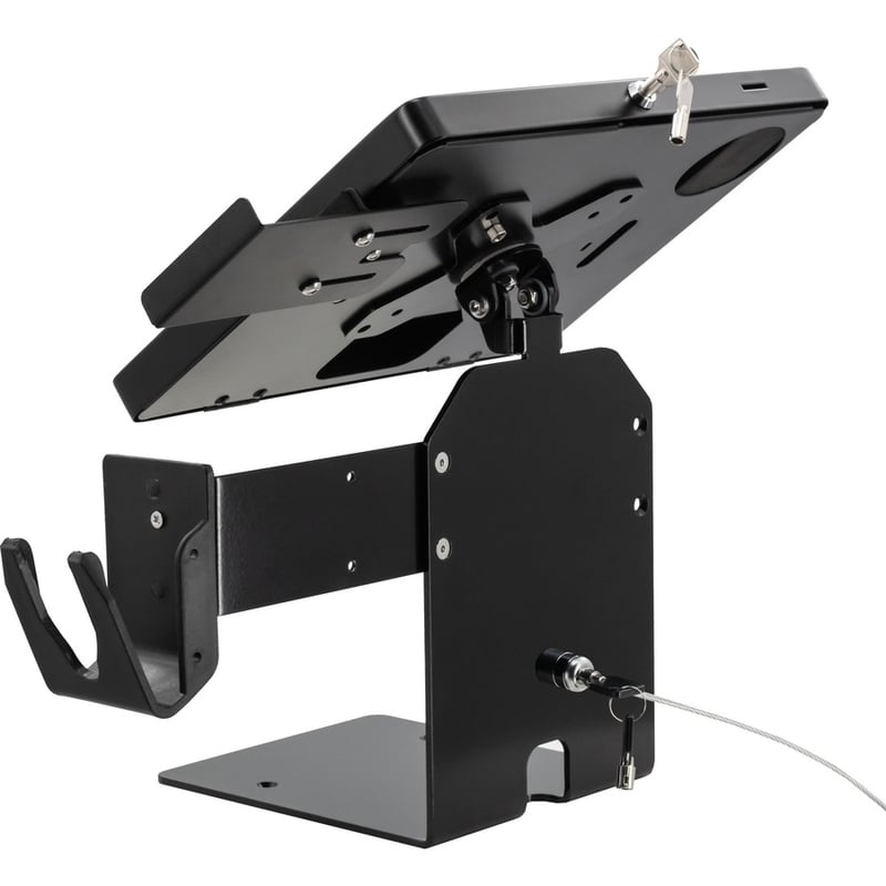 CTA Digital POS Station with Printer Stand, Magnetic Scanner, Card Reader Holder, and Black Universal Security Enclosure - Thumbnail 2