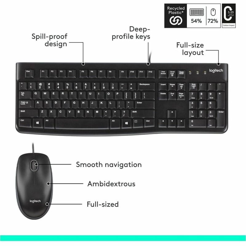 Logitech MK120 Desktop Corded Combo Set - Thumbnail 3