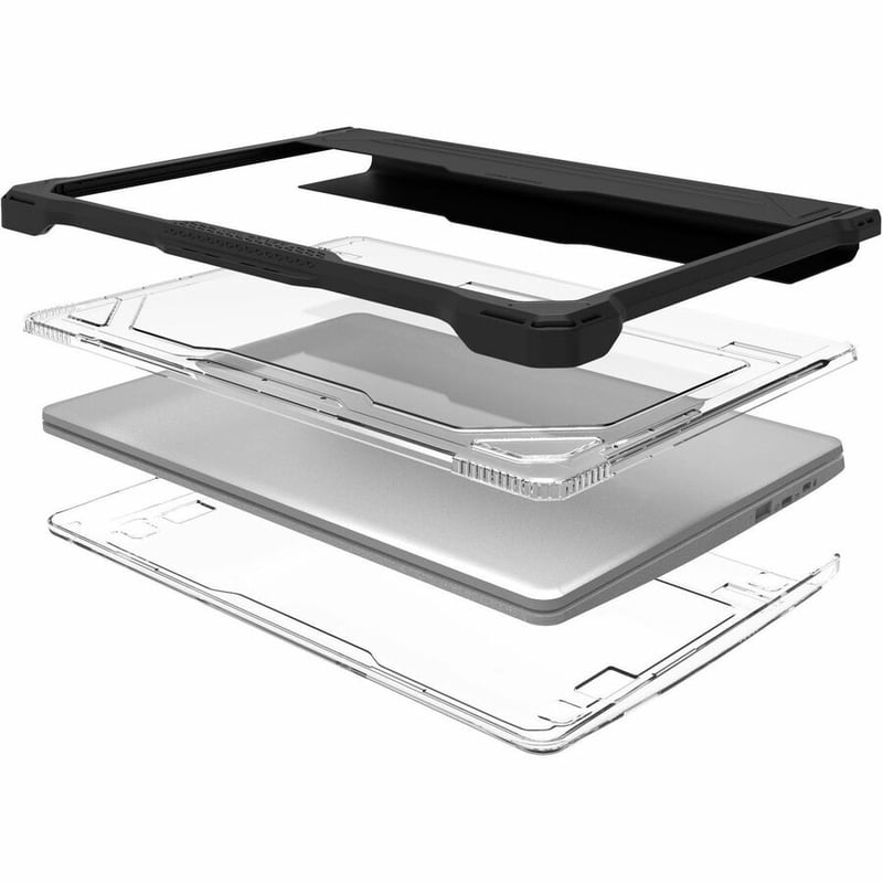 MAXCases Extreme Shell-L for HP G7/G6 Chromebook Clamshell 14" (Black/Clear) - Thumbnail 5