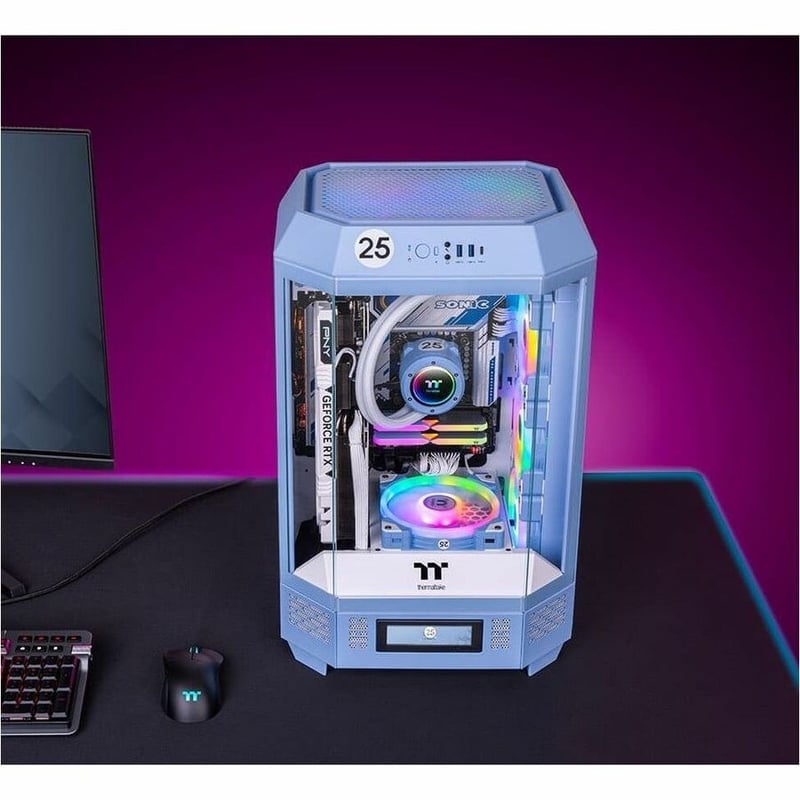 Thermaltake The Tower 300 Hydrangea Blue Micro Tower Chassis - Thumbnail 5