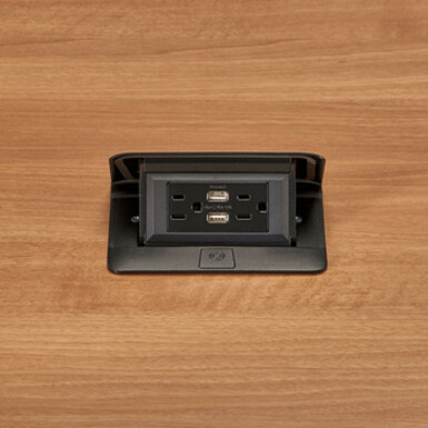 Wiremold Cord Ended deQuorum Single Flip Up Unit with USB - Thumbnail 2