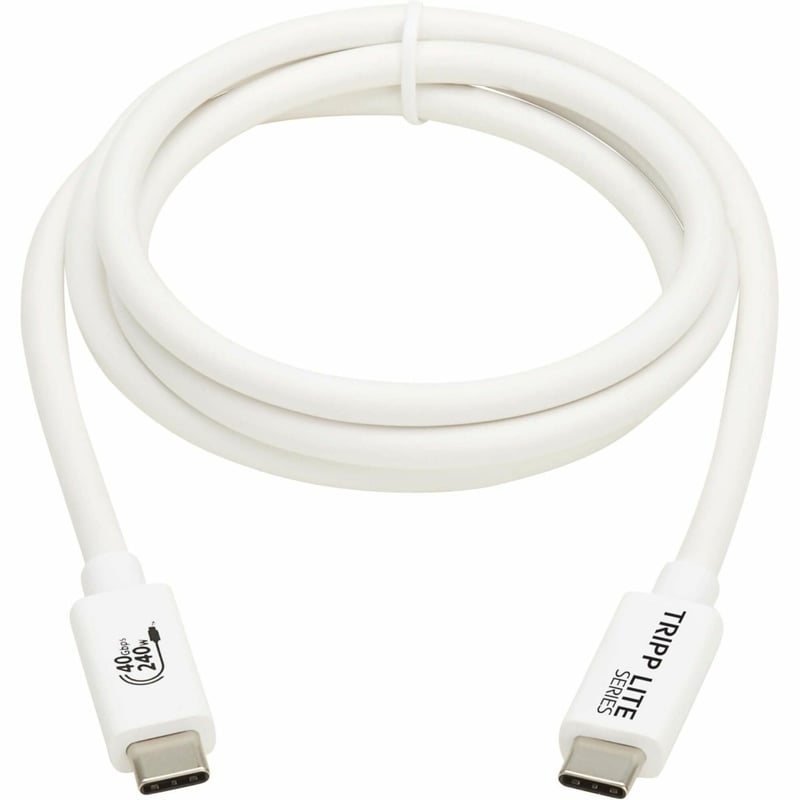 Eaton Tripp Lite Series USB4 40Gbps Cable (M/M) - USB-C, 8K 60 Hz, 240W PD Charging, White, 1 m (3.3 ft.) - Thumbnail 1