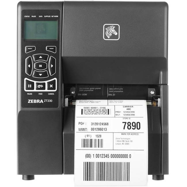 Zebra ZT230 Industrial Direct Thermal Printer - Monochrome - Label Print - Fast Ethernet - USB - Serial - With Cutter
