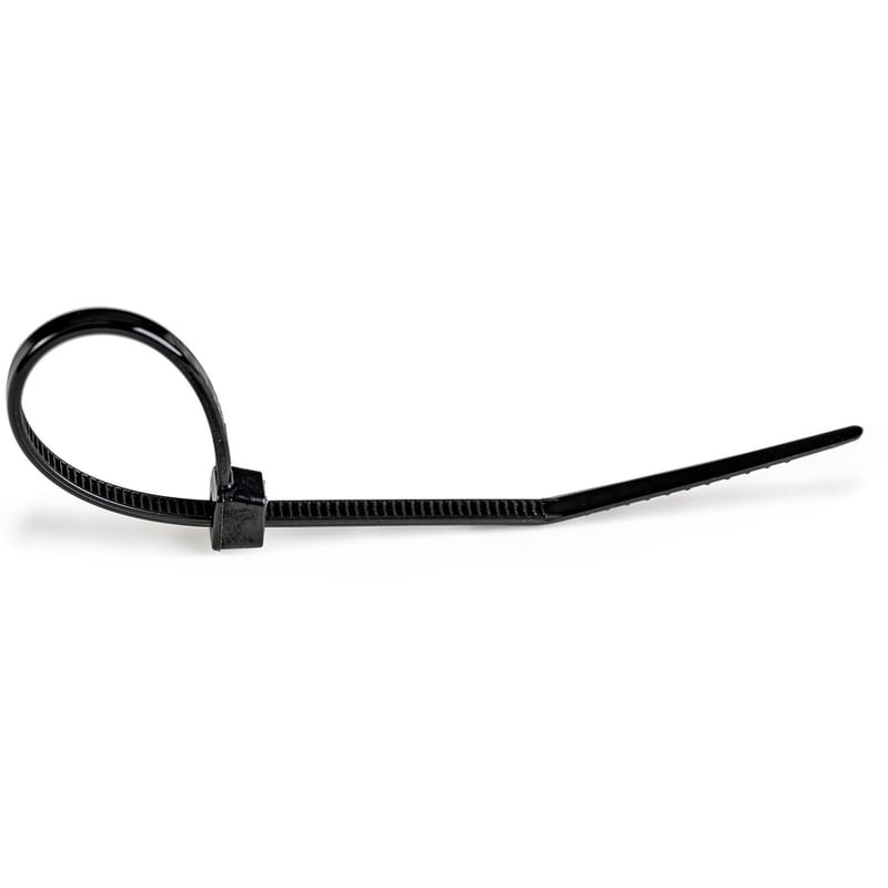 StarTech.com 4"(10cm) Cable Ties, 7/8"(22mm) Dia, 18lb(8kg) Tensile Strength, Nylon Self Locking Zip Ties, UL Listed, 1000 Pack, Black - Thumbnail 2