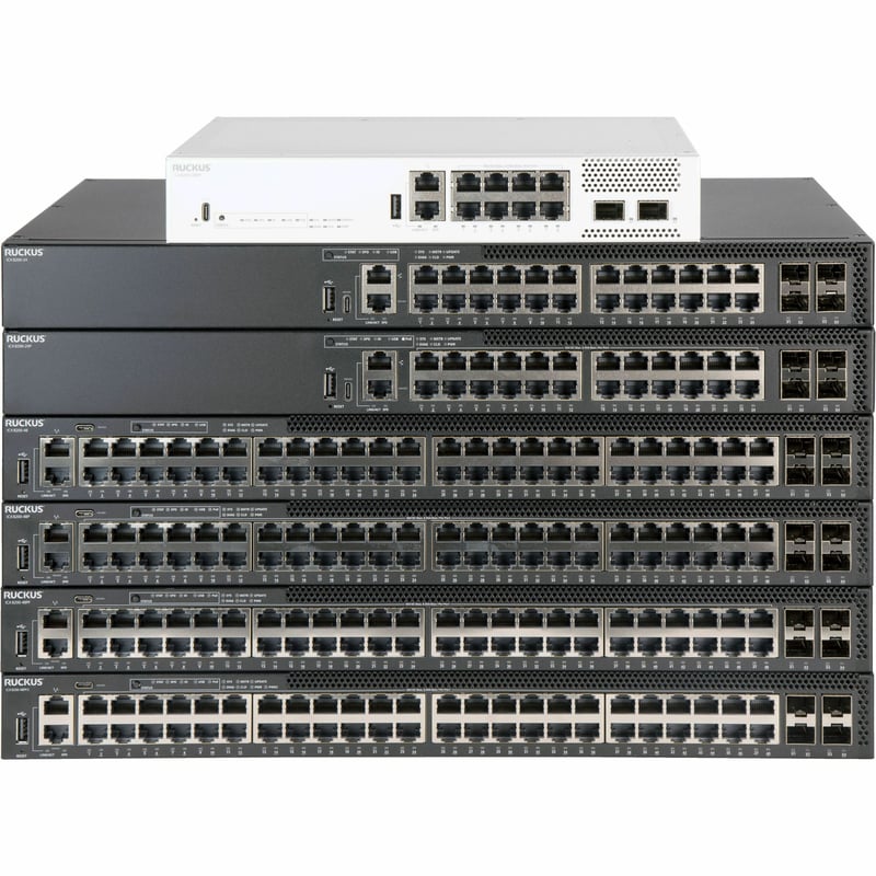 RUCKUS ICX 8200 SWITCH, 48 10/100/1000 MBPS POE+ PORTS, 4 25 GBE SFP28 STACKING/ - Thumbnail 1