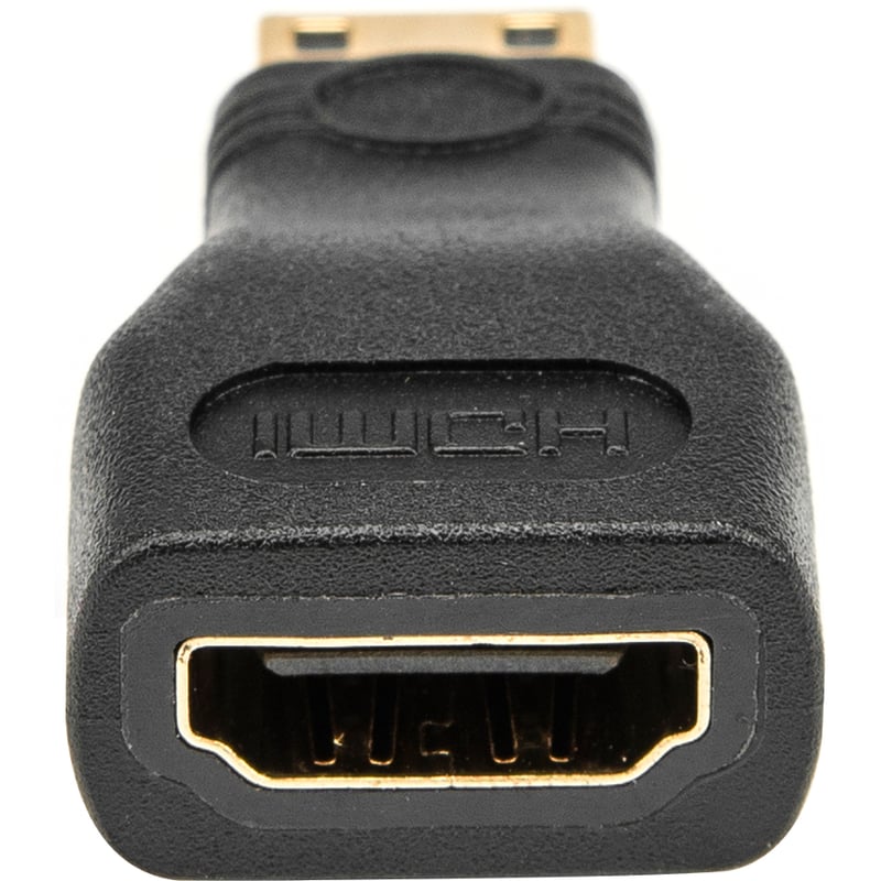 Rocstor Premium HDMI to HDMI Mini Adapter - F/M - 1 Pack - 1 x HDMI Female Digital Audio/Video - 1 x Mini Type C HDMI Male Digital Audio/Video - Gold Connector - Black - Adapter - Thumbnail 2