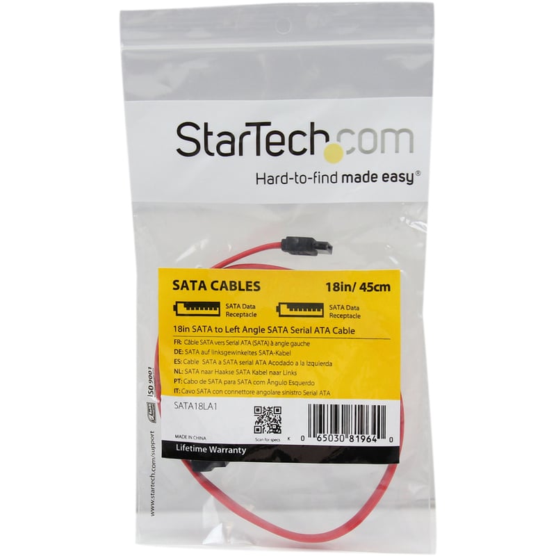 StarTech.com 18in SATA to Left Angle SATA Serial ATA Cable - Thumbnail 2