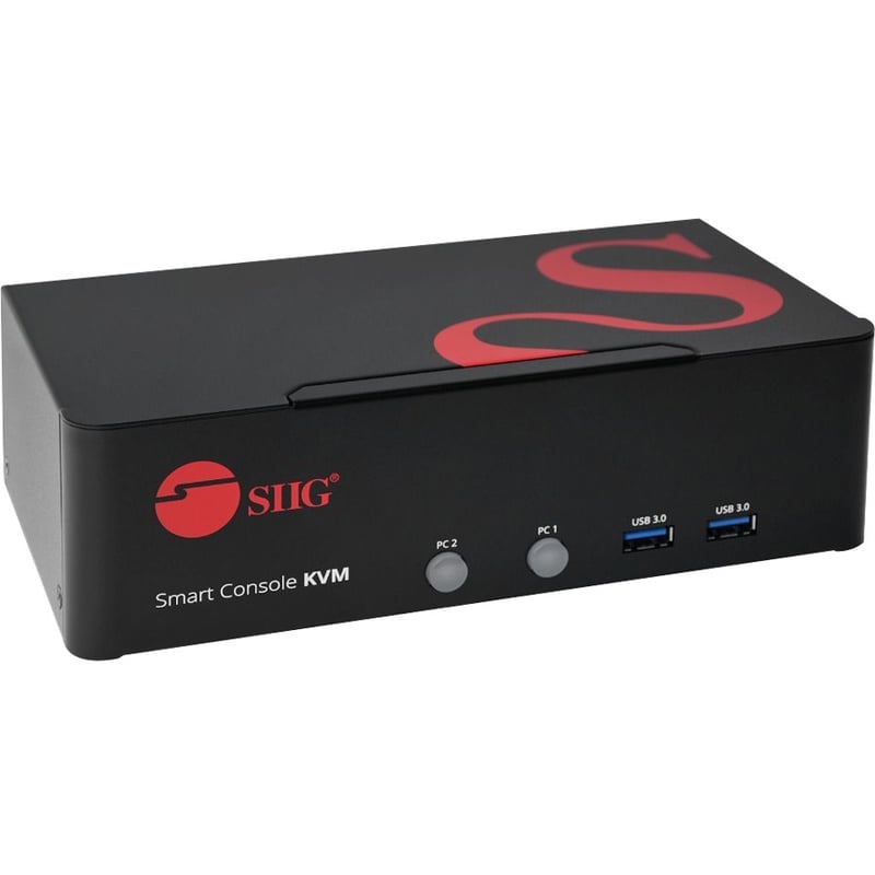 SIIG 2-Port DVI Dual-Link Smart Console Switch with USB 3.0 Multi-Media - Thumbnail 1