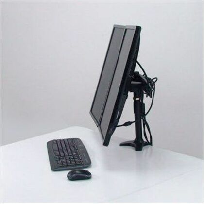 Amer Mounts Clamp Based Dual Monitor Mount for two 15"-24" LCD/LED Flat Panel Screens - Thumbnail 2