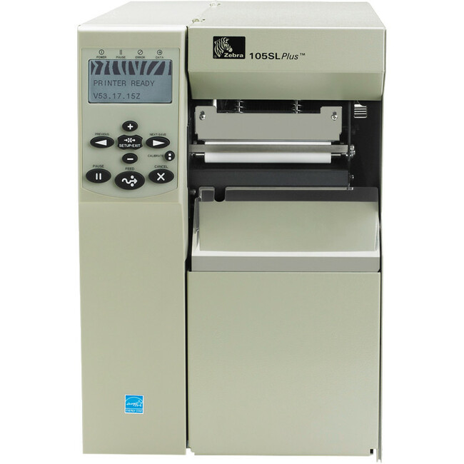 Zebra 105SLPlus Desktop Thermal Transfer Printer - Monochrome - Label Print - Fast Ethernet - USB - Serial - Parallel