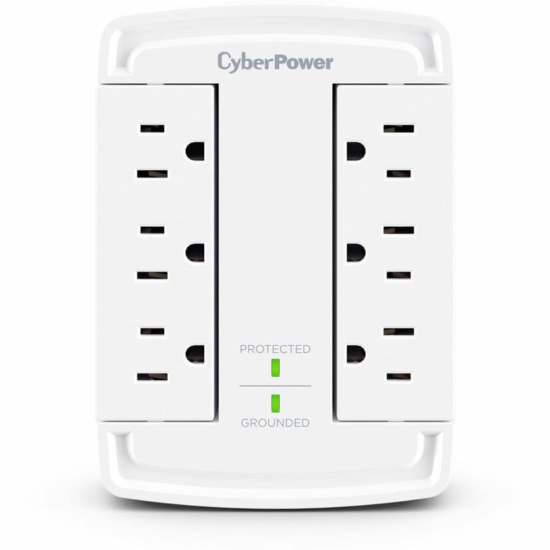 CYBERPOWER CSB6WS SURGE 800V 5-15P WALL TAP WHITE - Thumbnail 1