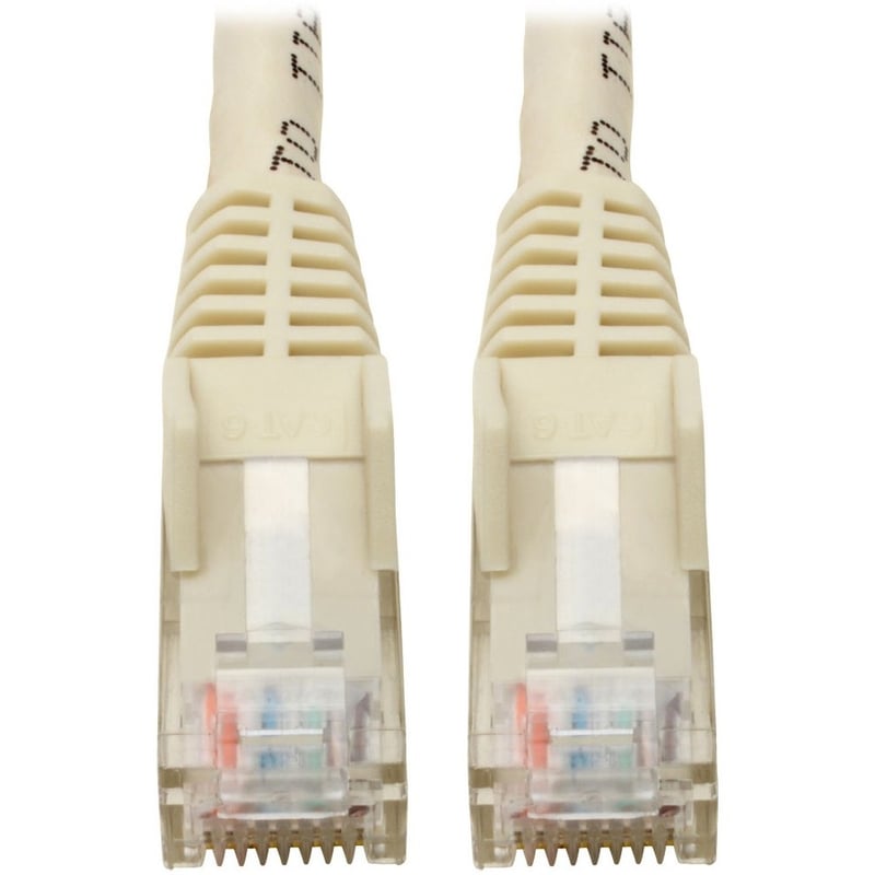 Eaton Tripp Lite Series Cat6 Gigabit Snagless Molded (UTP) Ethernet Cable (RJ45 M/M), PoE, White, 6-in. (15.24 cm) - Thumbnail 1