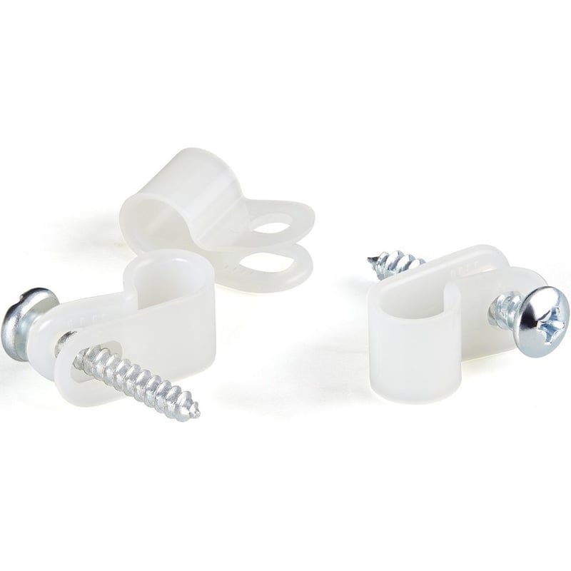 StarTech.com 100 Pack Screw Mount Cable Clamps - Wire Fastener/Holder - R-Type Screw Down Reusable Nylon Clips - UL/94V-2 Rated - Small - Thumbnail 5