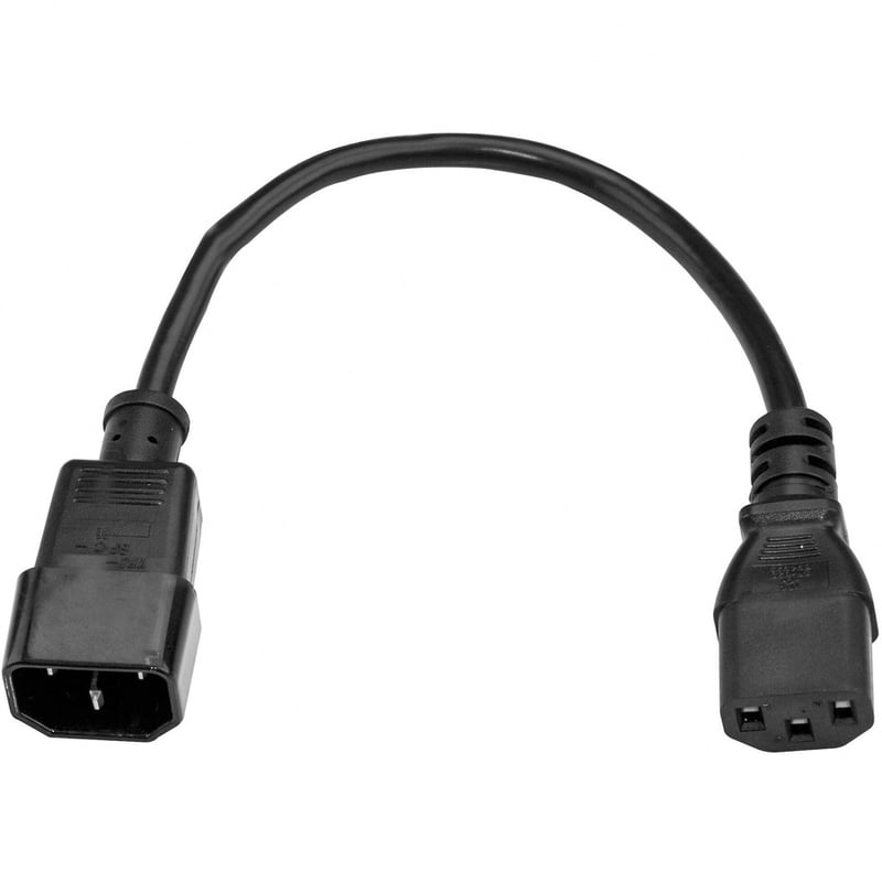StarTech.com 1ft (0.3m) Power Extension Cord, C14 to C13, 10A 125V, 18AWG, Computer Power Cord Extension, Power Supply Extension Cable - Thumbnail 3