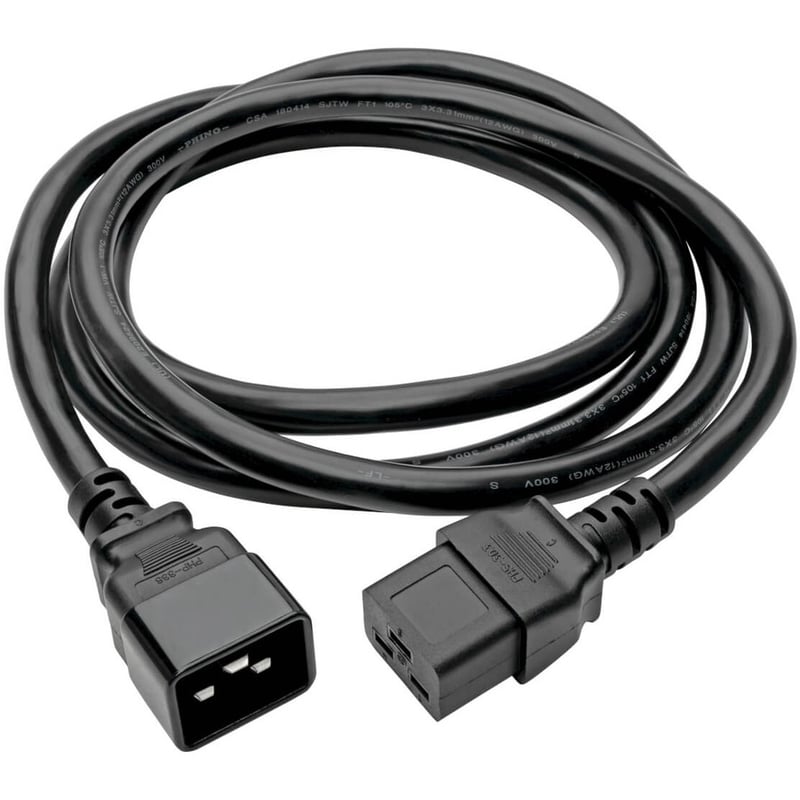 Eaton Tripp Lite Series Power Extension Cord, C19 to C20 - Heavy-Duty, 20A, 250V, 12 AWG, 10 ft. (3.05 m), Black - Thumbnail 2
