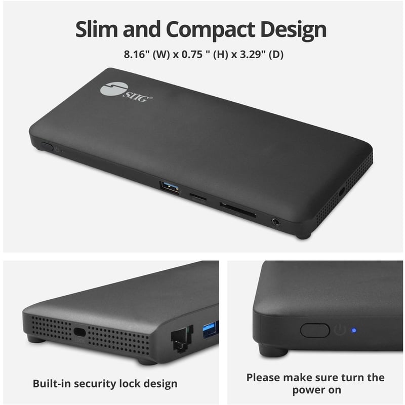 SIIG USB-C Triple Video MST Docking Station with PD - Thumbnail 3