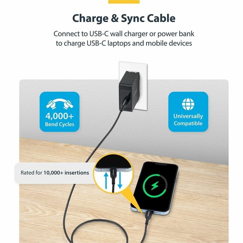 15FT USB-C CABLE CHARGER CORD 60W POWER DELIVERY M/M TYPE-C - Thumbnail 2