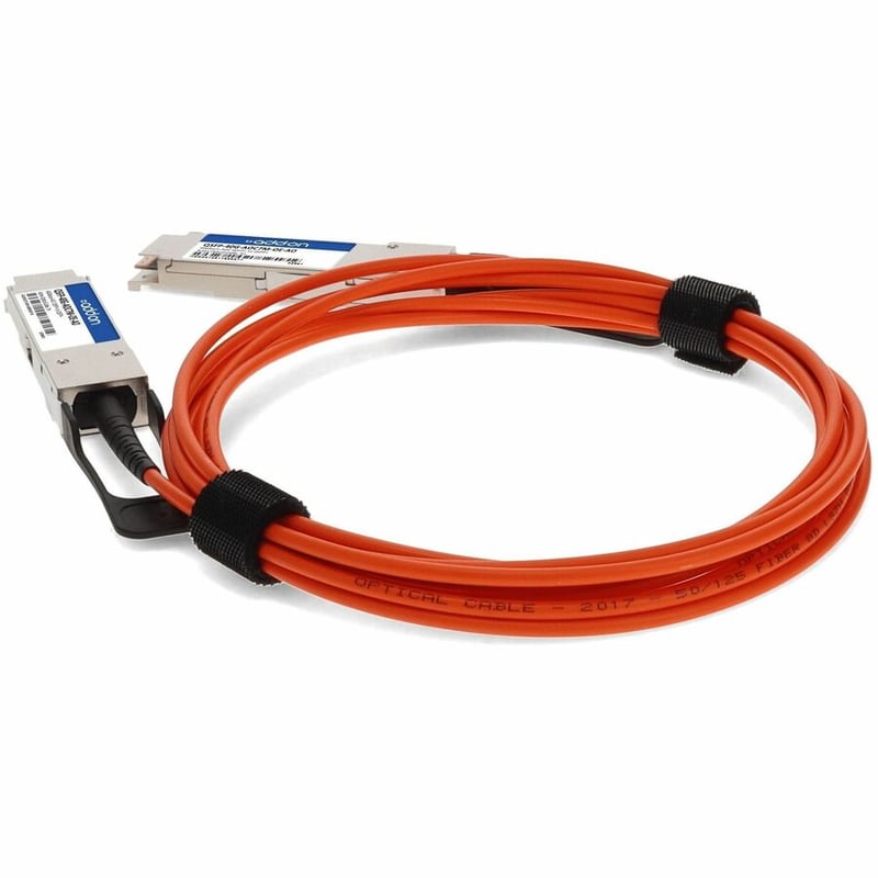 AddOn MSA and TAA Compliant 40GBase-AOC QSFP+ to QSFP+ Orange Active Optical Cable (850nm, MMF, 7m) - Thumbnail 3