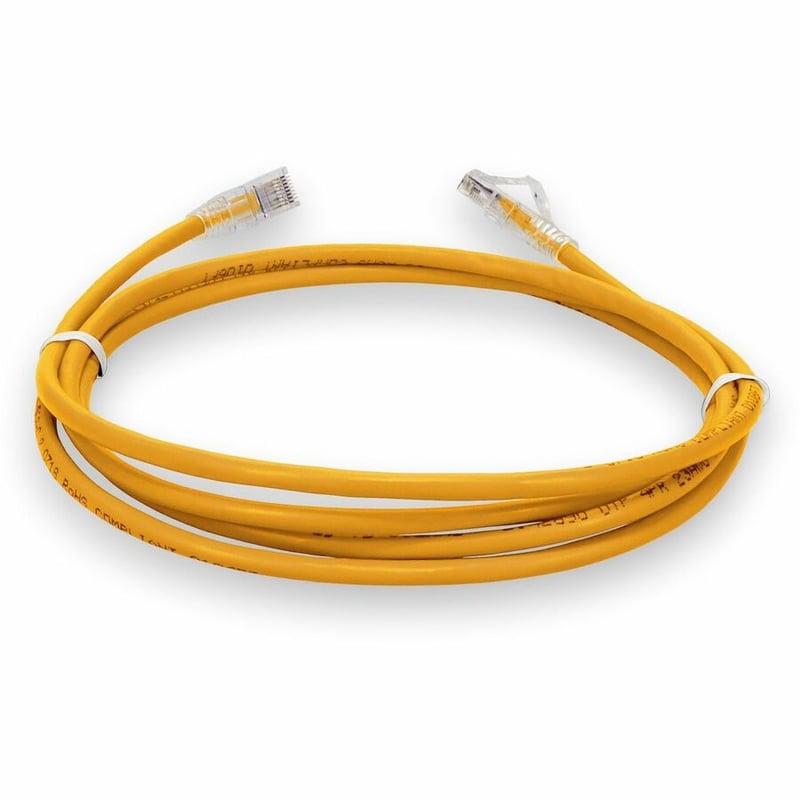 AddOn 10ft Yellow CAT 6 Plenum-Rated Ethernet Cable Snagless Bubble Boot RJ-45 M/M - Thumbnail 4