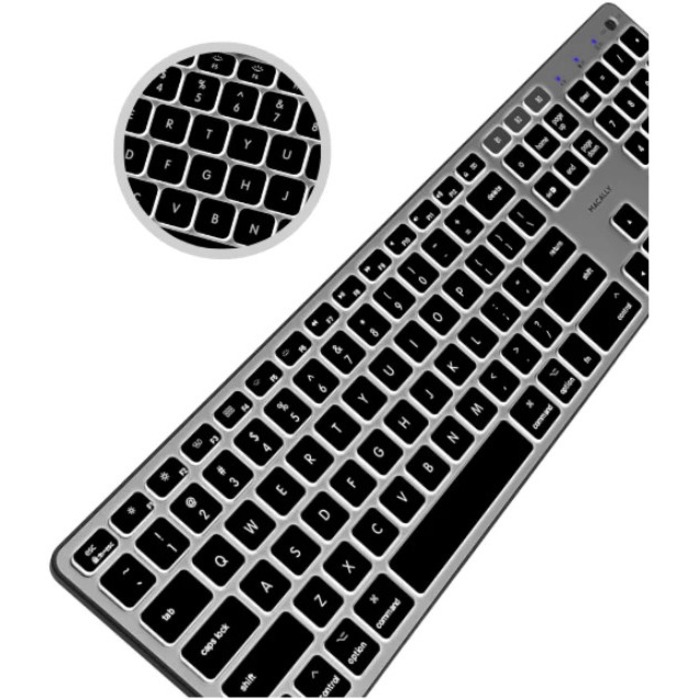 Macally BTBLZKEYSG - Backlit Bluetooth Keyboard for Mac & iOS - Thumbnail 2