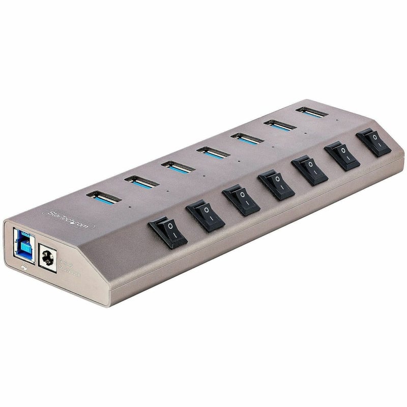 StarTech.com 7-Port Self-Powered USB-C Hub with Individual On/Off Switch, Desktop/Laptop USB-C to USB-A Hub, USB Type C Hub w/Power Supply - Thumbnail 1